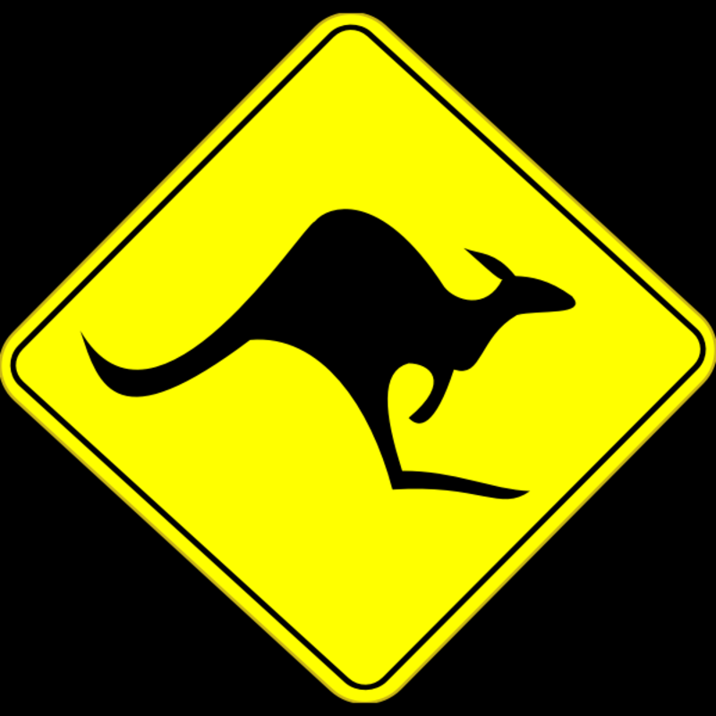 Diamond Grade Reflective Aluminum Kangaroos Warning Sign - 